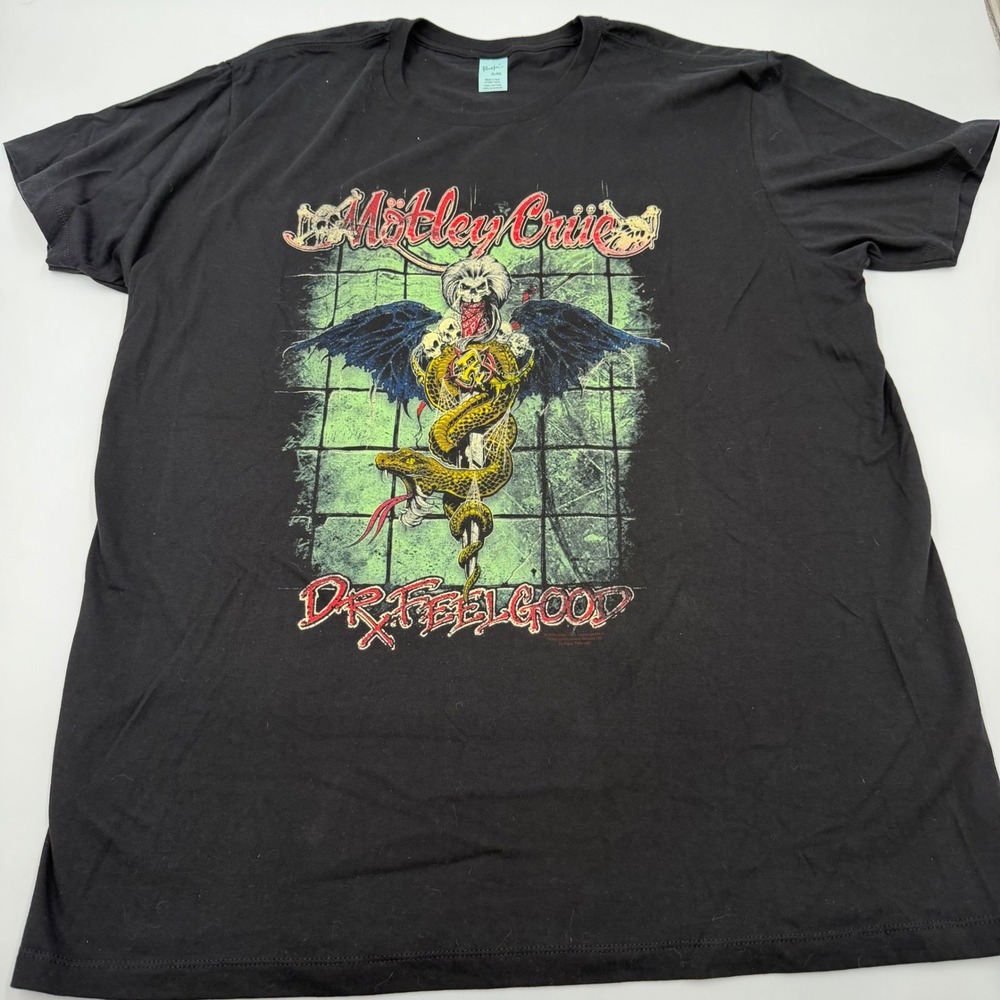 Motley Crue Dr Feelgood Black Graphic T-Shirt Mens XL 2019 Band Tee Pacific